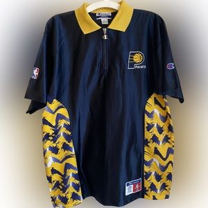 Retro Champion Indiana Pacers quarter zip Shooting Shirt Streetwear NBA Size XL